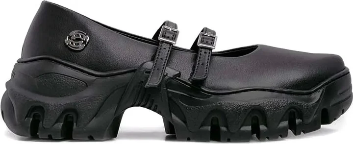 Buckle-Fastening Ballet Flats