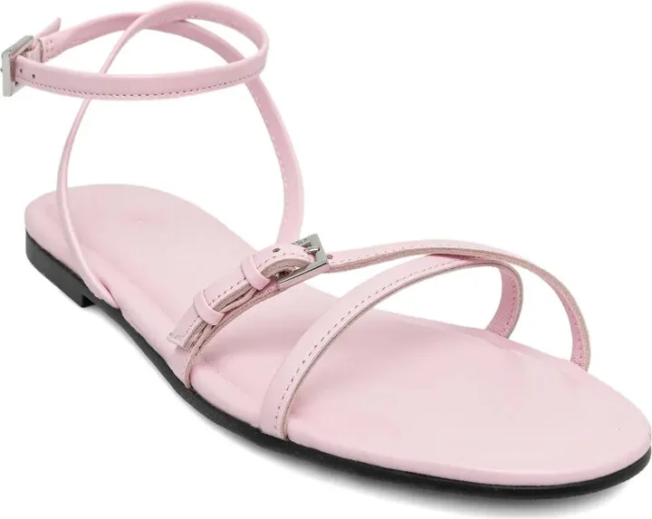 Buckle-Fastening Cross-Strap Sandals - Image 2