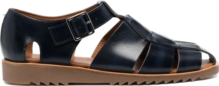 Buckle-Fastening Cut-Out Sandals