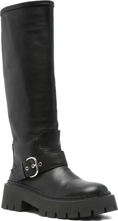 Buckle-Fastening Knee-High Boots - Image 2