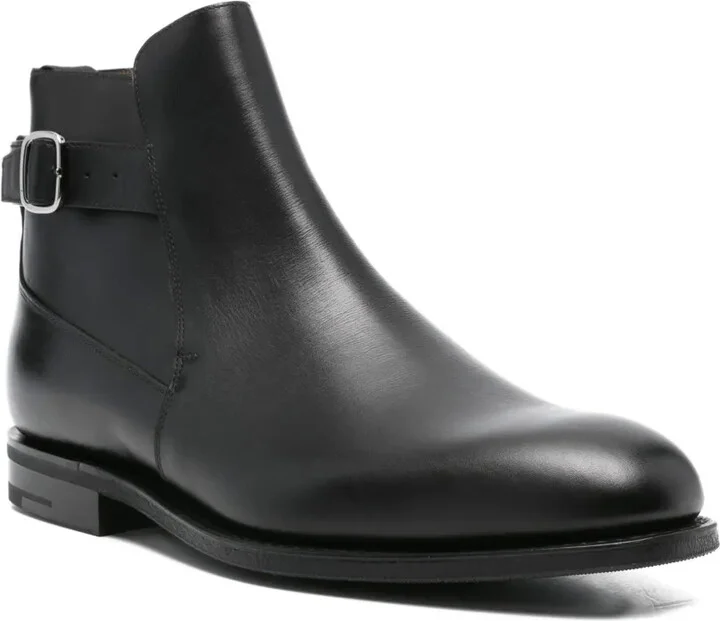 Buckle-Fastening Leather Ankle Boots - Image 2