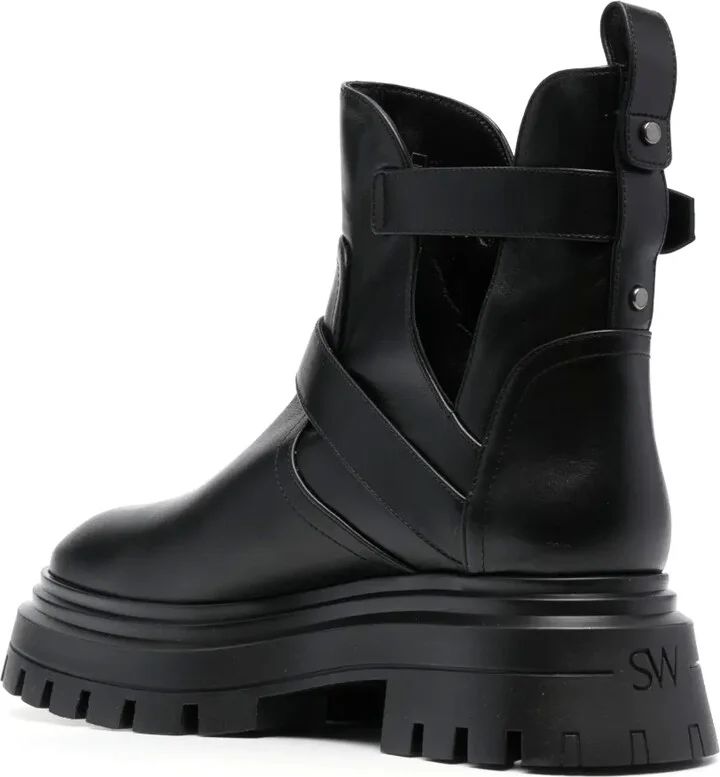 Buckle-Fastening Leather Ankle Boots - Image 3