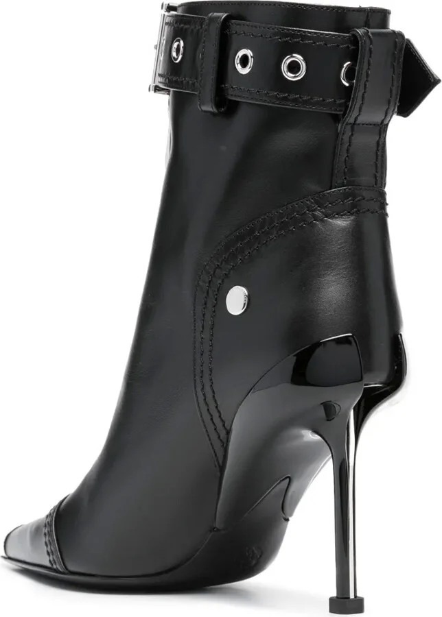Buckle-Fastening Leather Ankle Boots - Image 3