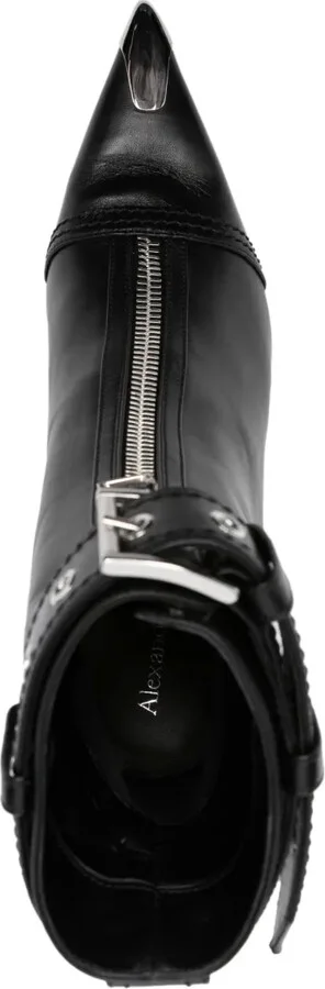 Buckle-Fastening Leather Ankle Boots - Image 4