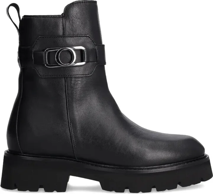 Buckle-Fastening Leather Boots