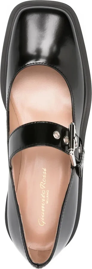 Buckle-Fastening Leather Loafers - Image 4