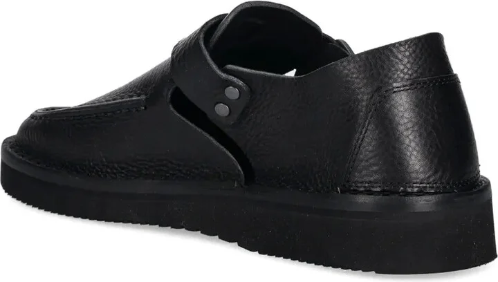 Buckle-Fastening Leather Loafers - Image 4
