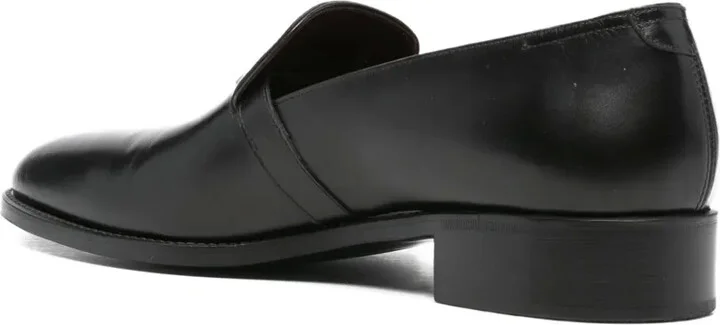 Buckle-Fastening Leather Loafers - Image 3