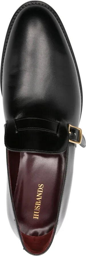 Buckle-Fastening Leather Loafers - Image 4