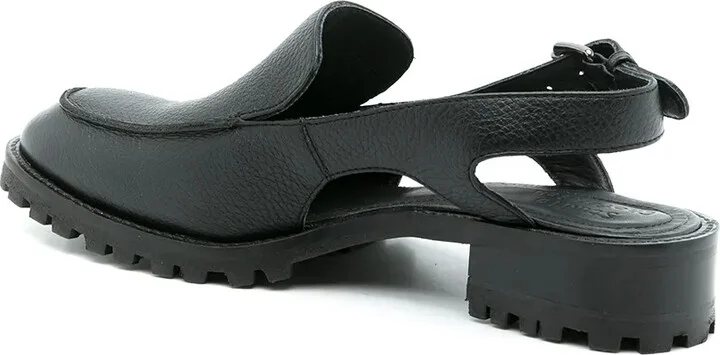 Buckle-Fastening Leather Loafers - Image 3