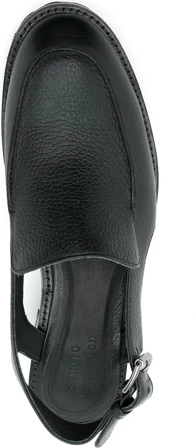 Buckle-Fastening Leather Loafers - Image 4