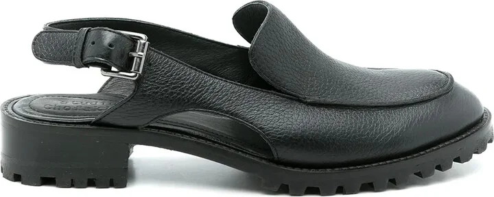 Buckle-Fastening Leather Loafers