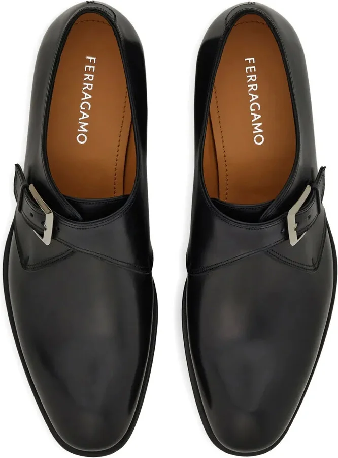 Buckle-Fastening Leather Monk Shoes - Image 4