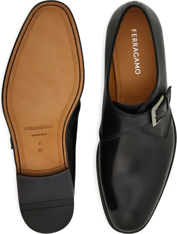 Buckle-Fastening Leather Monk Shoes - Image 5