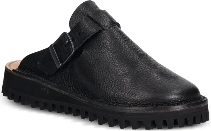 Buckle-Fastening Leather Mules - Image 2
