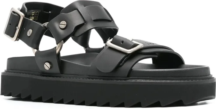 Buckle-Fastening Leather Sandals - Image 2