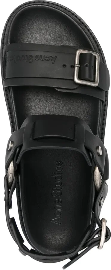 Buckle-Fastening Leather Sandals - Image 4