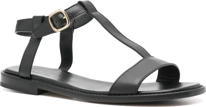 Buckle-Fastening Leather Sandals - Image 2