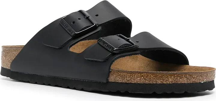 Buckle-Fastening Leather Sandals - Image 2