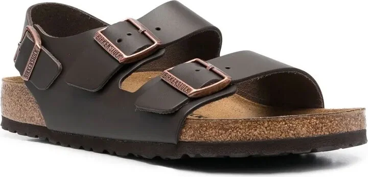 Buckle-Fastening Leather Sandals - Image 2
