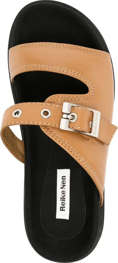 Buckle-Fastening Leather Sandals - Image 4