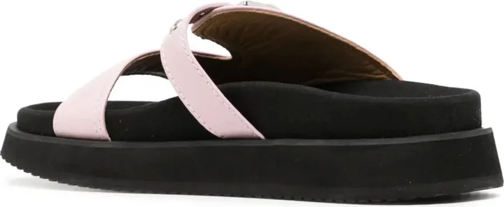 Buckle-Fastening Leather Sandals - Image 3