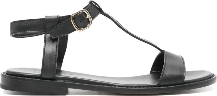 Buckle-Fastening Leather Sandals