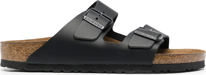 Buckle-Fastening Leather Sandals