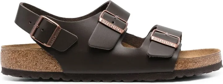 Buckle-Fastening Leather Sandals