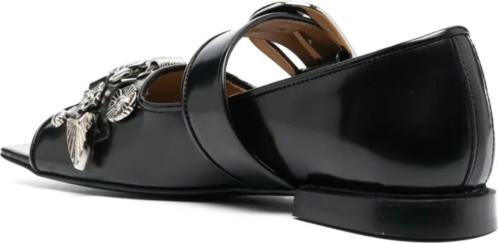Buckle-Fastening Open-Toe Ballerina Shoes - Image 3