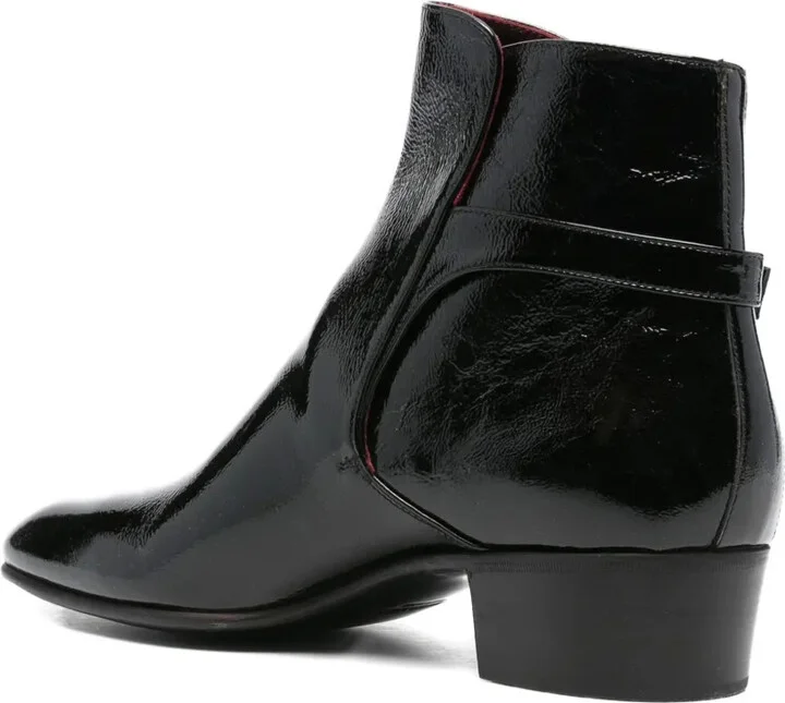 Buckle-Fastening Patent Leather Boots - Image 3