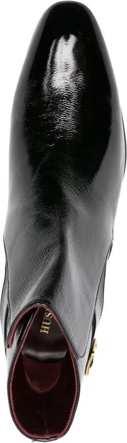 Buckle-Fastening Patent Leather Boots - Image 4