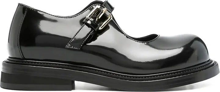Buckle-Fastening Patent-Leather Pumps