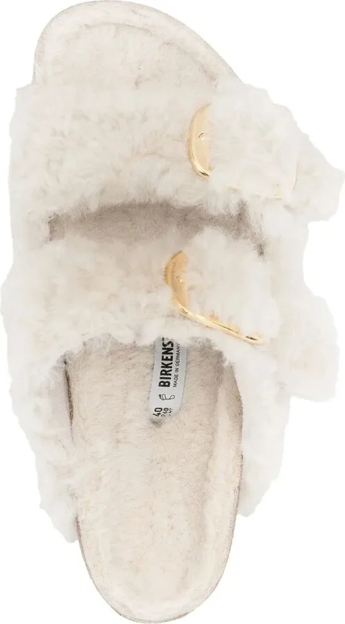 Buckle-Fastening Shearling Slides - Image 4