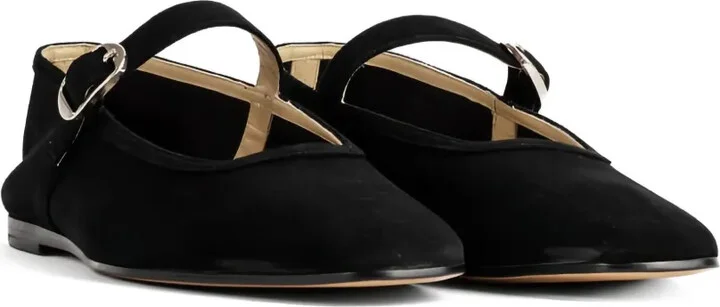 Buckle-Fastening Suede Ballet Flats - Image 2