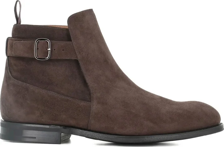Buckle-Fastening Suede Boots