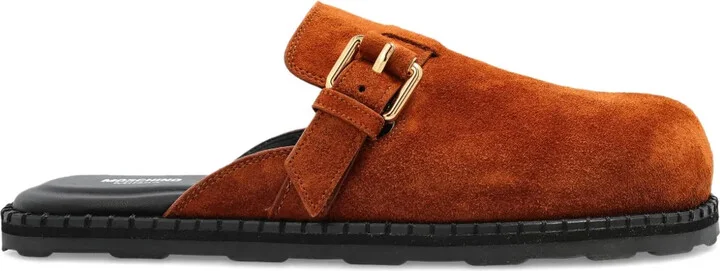 Buckle-Fastening Suede Pumps