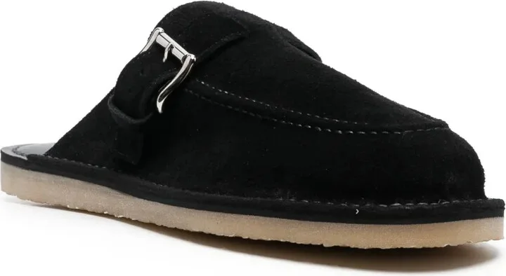 Buckle-Fastening Suede Slides - Image 2