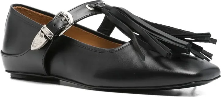Buckle-Fastening Tassel Ballet Flats - Image 2