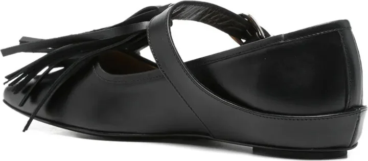 Buckle-Fastening Tassel Ballet Flats - Image 3