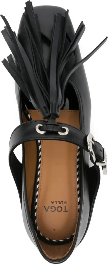 Buckle-Fastening Tassel Ballet Flats - Image 4