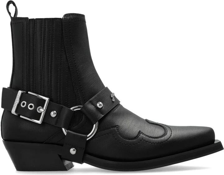 Buckle Fastening Western Chelsea Boots