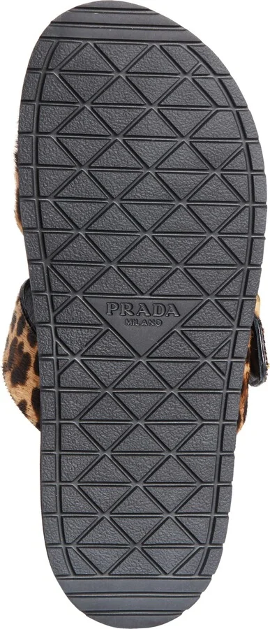 Buckle Genuine Calf Hair Slide Sandal - Image 6