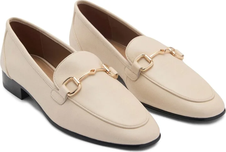 Buckle Leather Apron-Toe Flat