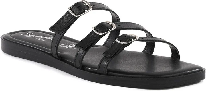 Buckle Leather Sandal