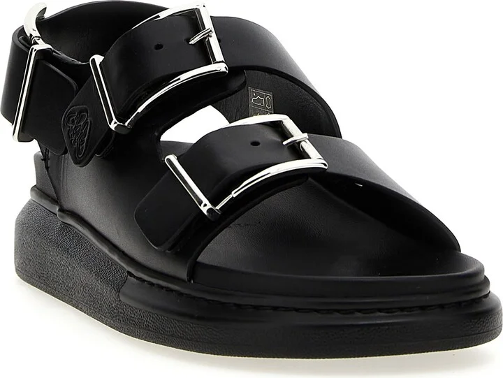 Buckle Leather Sandals - Image 2