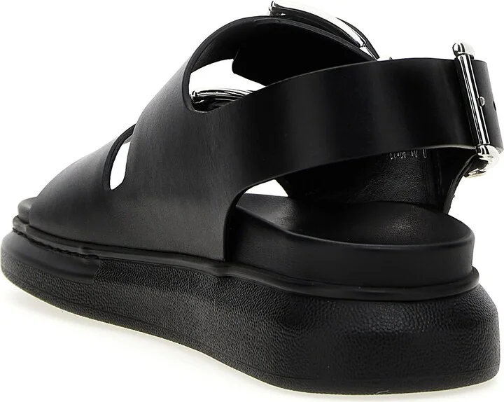 Buckle Leather Sandals - Image 3