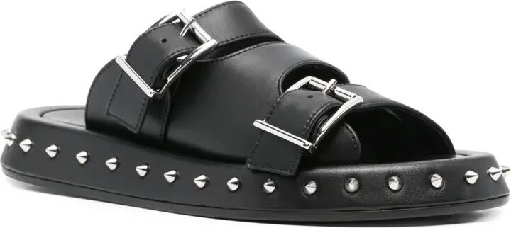 Buckle Leather Sandals - Image 2