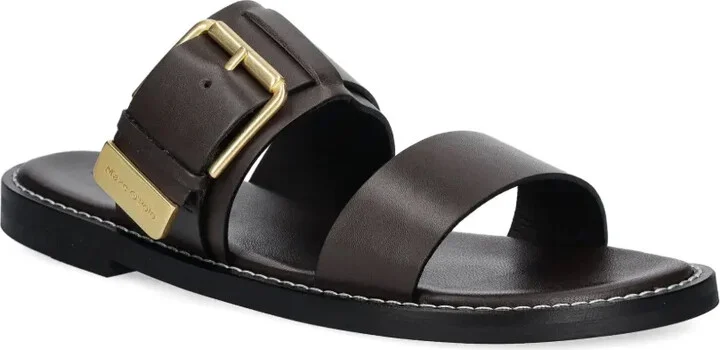 Buckle Leather Slides - Image 2