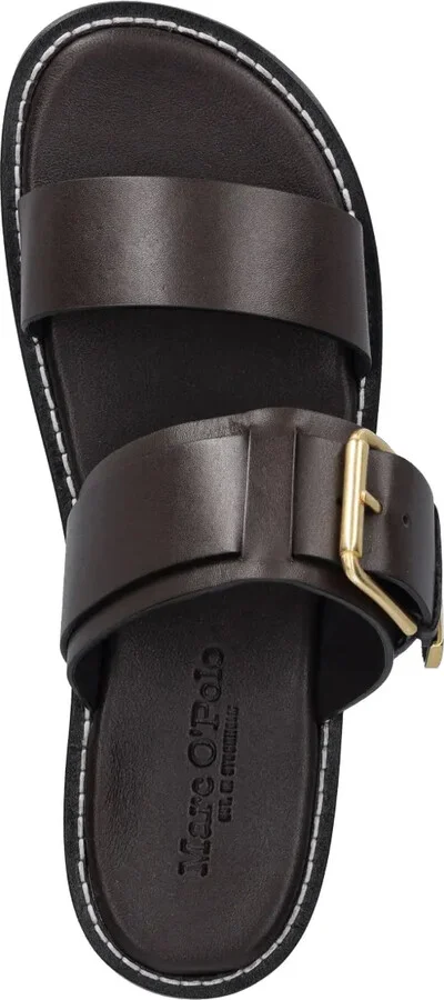 Buckle Leather Slides - Image 3
